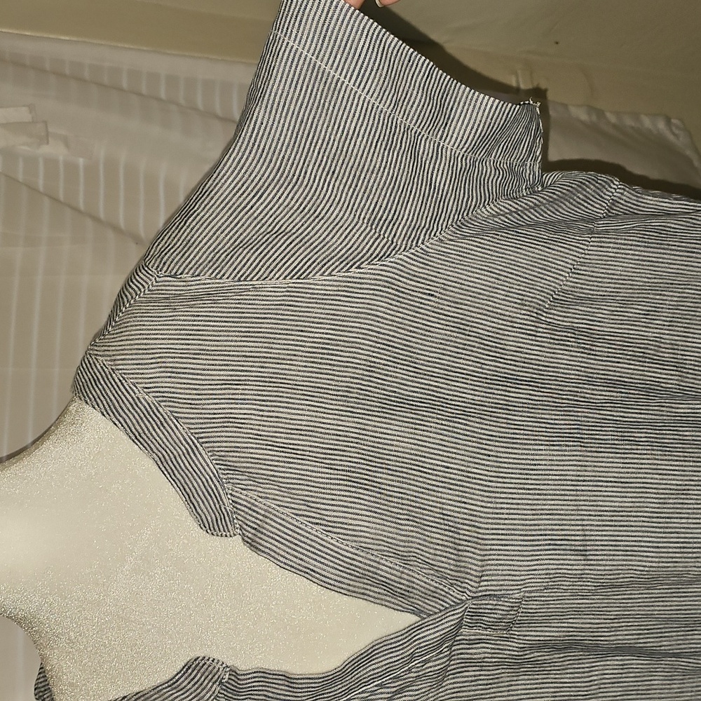 Tahari linen dress striped nautical casual pullover - Picture 3 of 6